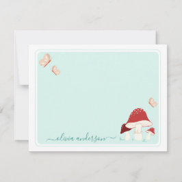 マッシュルームと蝶のノートカード ノートカード