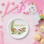 マッシュルームのおとぎ話の森の水の色のセット描画 ペーパープレート (パーティー)