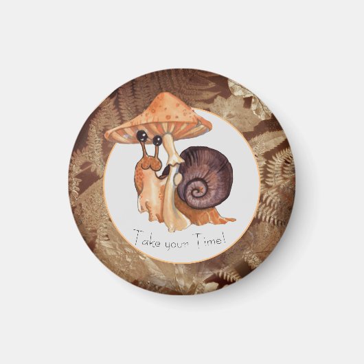 マッシュルームのカタツムリ マグネット (正面)
