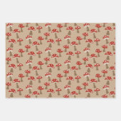 マッシュルームのギフトラップセット ラッピングペーパーシート (正面3)