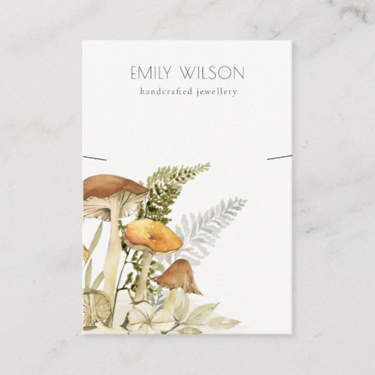 マッシュルームのシダの葉のネックレスディスプレイ 名刺 (正面)