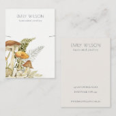 マッシュルームのシダの葉のネックレスディスプレイ 名刺 (正面/裏面)