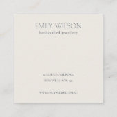 マッシュルームのシダの葉のロゴバンドネックレスディスプレイ スクエア名刺 (裏面)