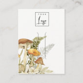 マッシュルームのシダの葉のロゴヘアクリップの表示 名刺 (正面)