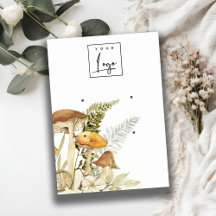 マッシュルームのシダの葉のロゴ2イヤリングディスプレイ