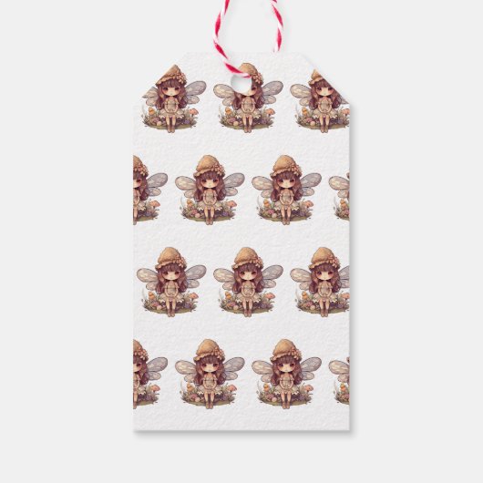 マッシュルームの女の子の赤ちゃんシャワーで魅惑の妖精 ギフトタグ (裏面)