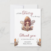 マッシュルームの女の子の赤ちゃんシャワーで魅惑の妖精 サンキューカード (正面)