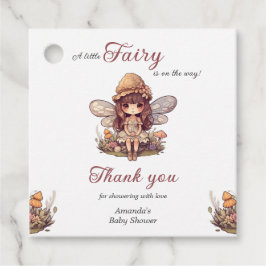 マッシュルームの女の子の赤ちゃんシャワーで魅惑の妖精 フェイバータグ