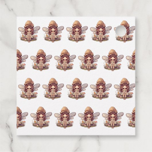 マッシュルームの女の子の赤ちゃんシャワーで魅惑の妖精 フェイバータグ (裏面)