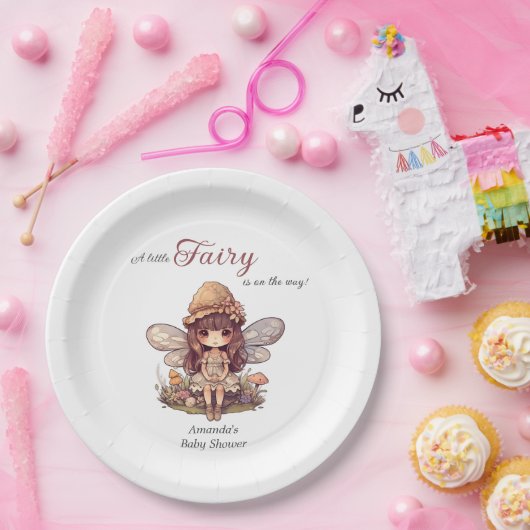 マッシュルームの女の子の赤ちゃんシャワーで魅惑の妖精 ペーパープレート (パーティー)