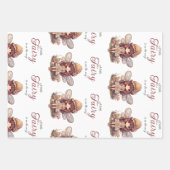 マッシュルームの女の子の赤ちゃんシャワーで魅惑の妖精 ラッピングペーパーシート (正面)