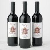 マッシュルームの女の子の赤ちゃんシャワーで魅惑の妖精 ワインラベル (ボトル)