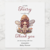 マッシュルームの女の子の赤ちゃんシャワーで魅惑の妖精 ワインラベル (シングルラベル)