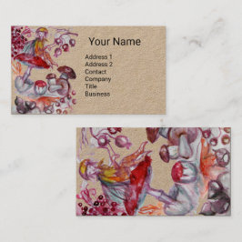 マッシュルームの小胞レッドホワイトフローラファンタジークラフト 名刺