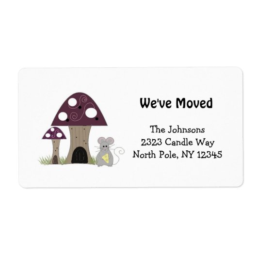 マッシュルームの新しいホームアドレス ラベル (正面)