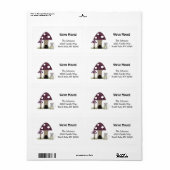 マッシュルームの新しいホームアドレス ラベル (フルシート)