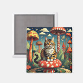 マッシュルームの猫 マグネット (正面/裏面)