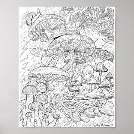 マッシュルームの色紙ポスター ポスター