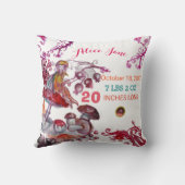 マッシュルームの葉巻ベビーシャワーピンクベビー状態 クッション (裏面)