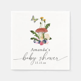 マッシュルームの赤ちゃんシャワー スタンダードカクテルナプキン