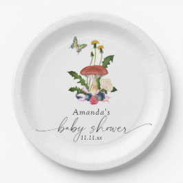 マッシュルームの赤ちゃんシャワー ペーパープレート