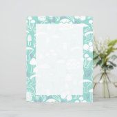 マッシュルームアクア文房具紙 (スタンド正面)