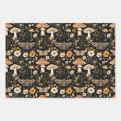 マッシュルームアンドフラワーズコテージコアパターン ラッピングペーパーシート (正面3)