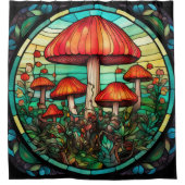 マッシュルームアートシャワーカーテン シャワーカーテン (正面)