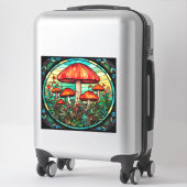 マッシュルームアートビニールステッカー シール (スーツケース)