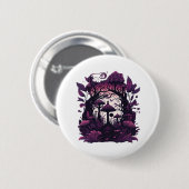 マッシュルームウッズWhimsigoth Witchy Screenprint Desig 缶バッジ (正面&裏面)