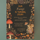 マッシュルームウッドランドアニマルボーイズ4誕生日 招待状