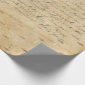 マッシュルームウッドランドアンティークヴィンテージエフェメラレター ラッピングペーパー (角)