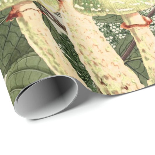 マッシュルームウッドランドアンティークヴィンテージバーラップレース ラッピングペーパー (ロールコーナー)