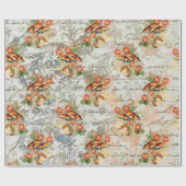 マッシュルームウッドランドオールドレターミントコーラル ラッピングペーパー (フラット)