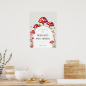 マッシュルームウッドランドコテージベビーシャワーウェルカム ポスター (キッチン)