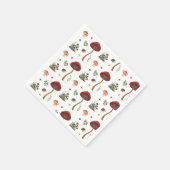 マッシュルームウッドランドフォレストフェアリーパターンコテージコア スタンダードカクテルナプキン (角)