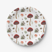 マッシュルームウッドランドフォレストフェアリーパターンコテージコア ペーパープレート (正面)
