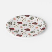 マッシュルームウッドランドフォレストフェアリーパターンコテージコア ペーパープレート (アングル)