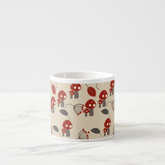 マッシュルームウッドランドレッドベージュ エスプレッソカップ (正面)