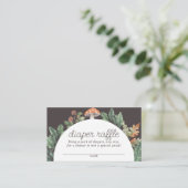 マッシュルームウッドランド赤ちゃんシャワーおむつラッフルチケット エンクロージャーカード (スタンド正面)