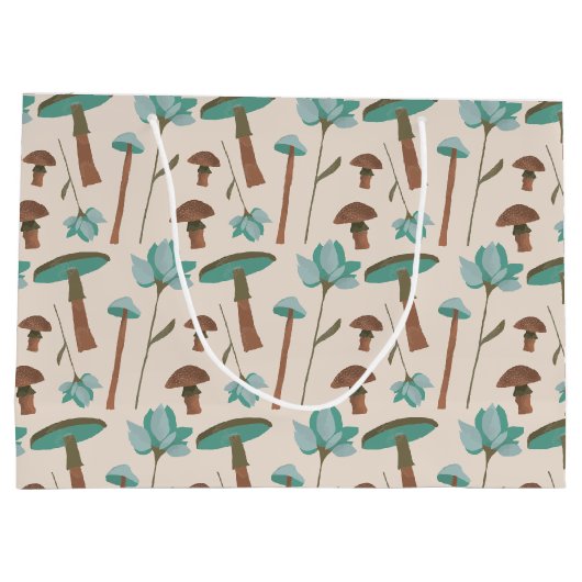 マッシュルームエンチャントフォレストコテージコア ラージペーパーバッグ (裏面)