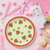 マッシュルームオリブチーズトマトソースとピザ ペーパープレート (パーティー)