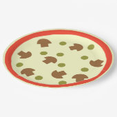 マッシュルームオリブチーズトマトソースとピザ ペーパープレート (アングル)