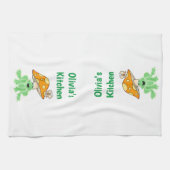 マッシュルームカエル蝶キッチンハンドタオル キッチンタオル (横)