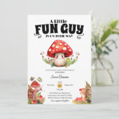 マッシュルームカタツムリ秋ベビーシャワーカスタム 招待状 (スタンド正面)