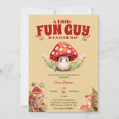 マッシュルームカタツムリ秋ベビーシャワーカスタム 招待状 (正面)