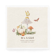 マッシュルームカボチャ蝶ウッドランドベビーシャワー