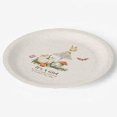 マッシュルームカボチャ蝶ウッドランドベビーシャワー ペーパープレート (アングル)