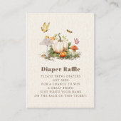 マッシュルームカボチャ赤ちゃんシャワー用バタフライブック エンクロージャーカード (正面)