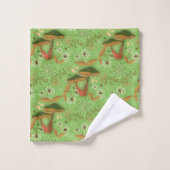 マッシュルームガーデングリーン バスタオルセット (ウォッシュタオル)